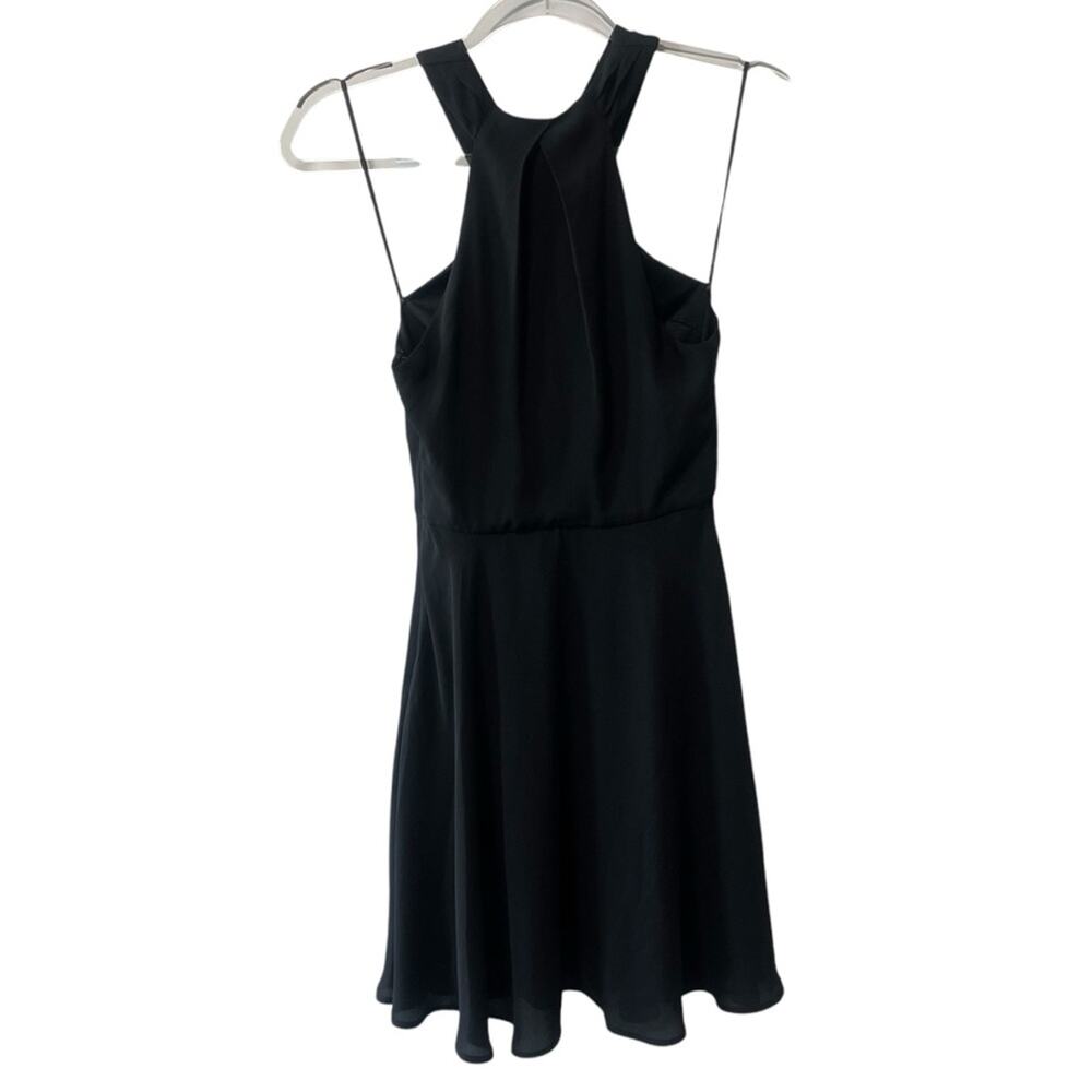 Express Sleeveless Twist Front Chiffon Fit and Flare Mini Black Size 0